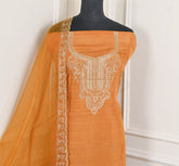 Raw Silk Orange Unstitched Suit